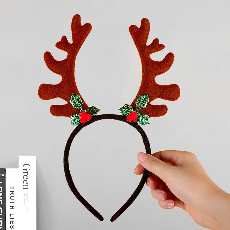 Headband Reindeer Antlers Soft Felt & Flexible Fit
