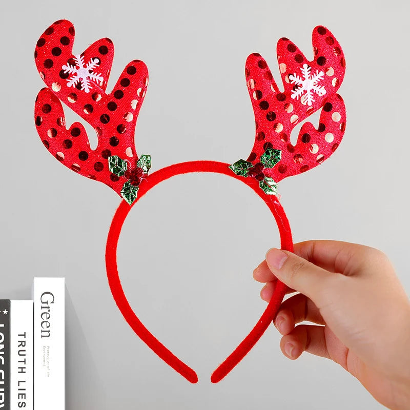 Headband Reindeer Antlers Soft Felt & Flexible Fit