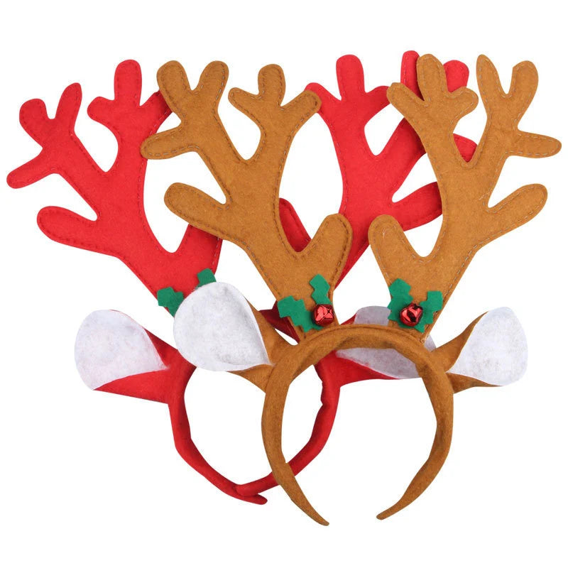 Headband Reindeer Antlers Soft Felt & Flexible Fit