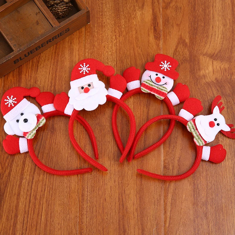 Headband Santa Light-Up LED Soft Fabric Elastic Fit