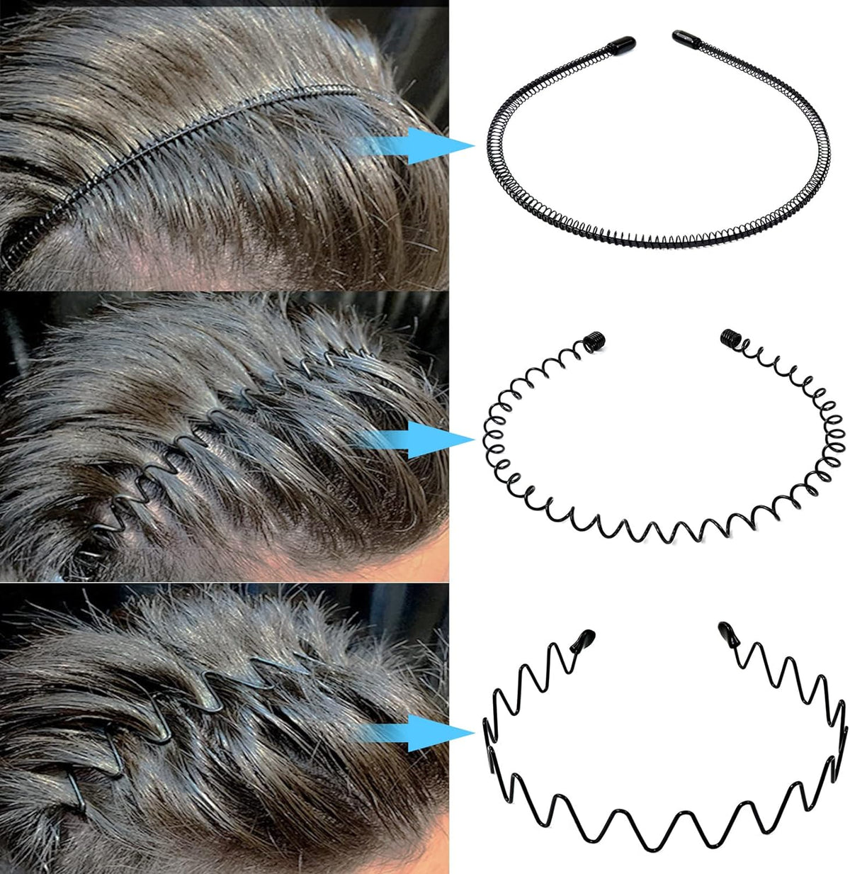 Headband Set Rust-Resistant Metal Non-Slip Set of 6