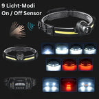Headlamp 1000 Lumens Rechargeable USB-C Hands-Free Sensor