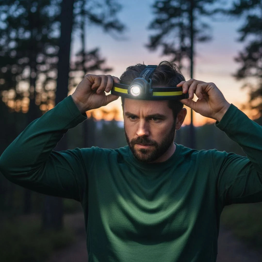 Headlamp 1000 Lumens Rechargeable USB-C Hands-Free Sensor