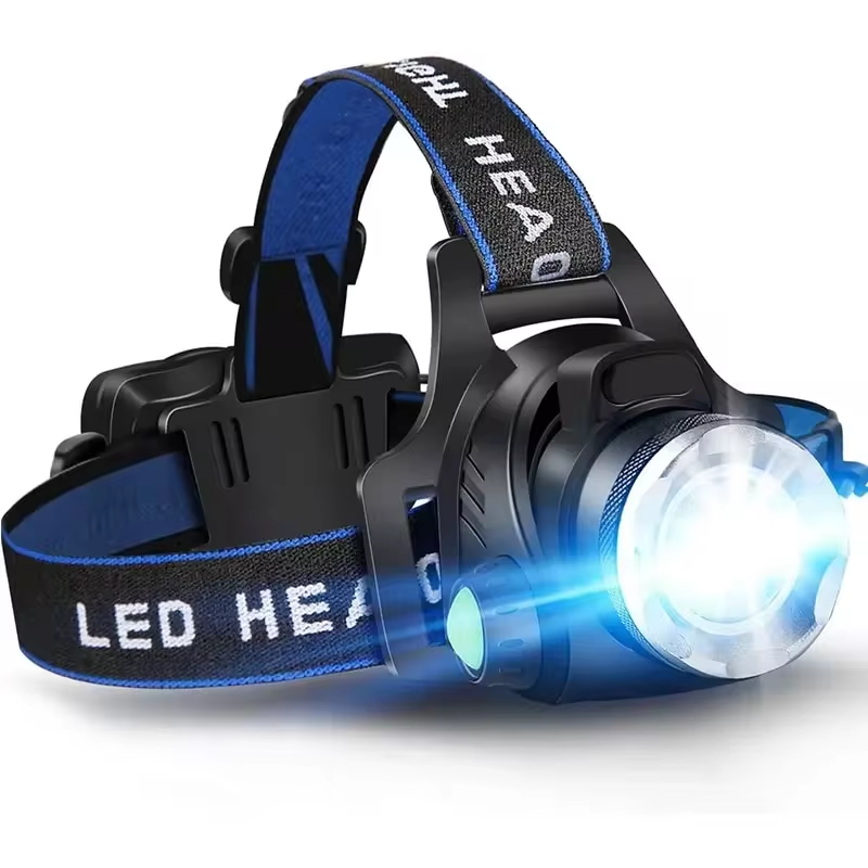 Headlamp 2000 Lumen Zoomable Beam USB Rechargeable