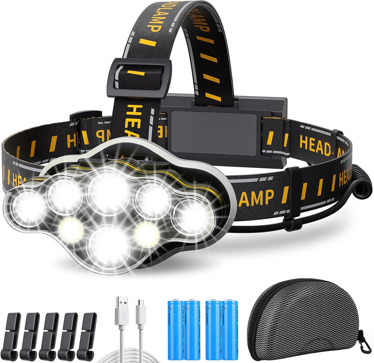 Headlamp Motion-Sensing Rechargeable 18,000 Lumens