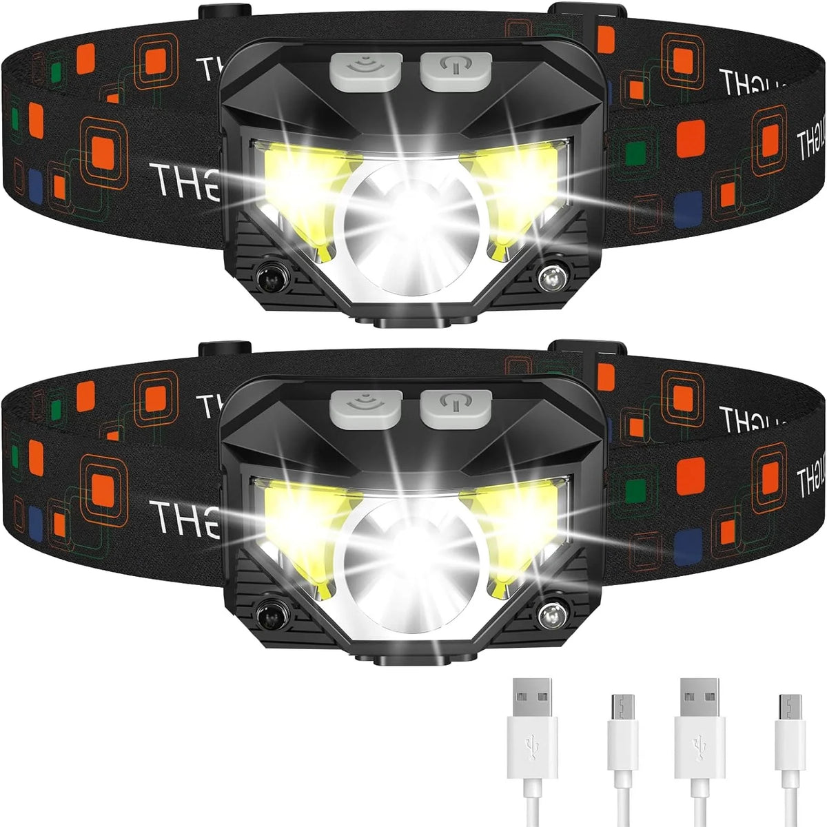 Headlamp Rechargeable 1200 Lumen Motion Sensor