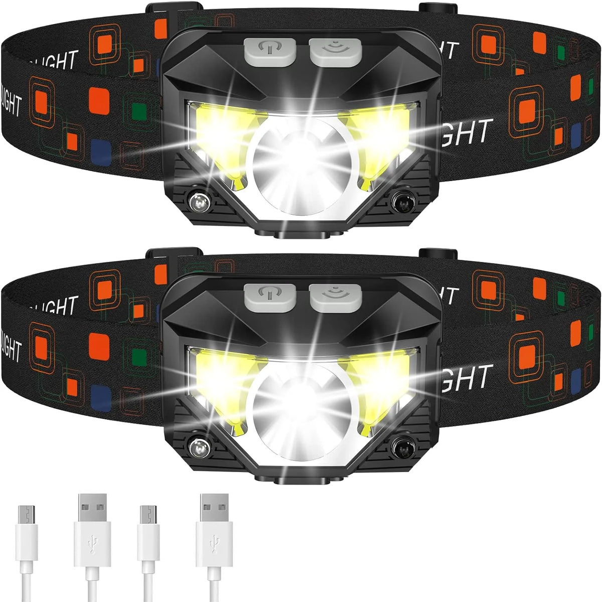 Headlamp Rechargeable 1200 Lumen Motion Sensor