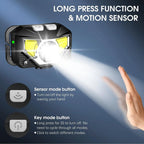 Headlamp Rechargeable 1200 Lumen Motion Sensor