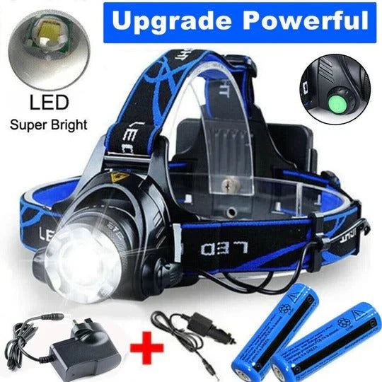Headlamp Rechargeable Adjustable Zoom Beam & Multiple Modes