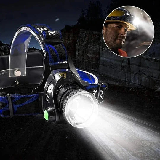 Headlamp Rechargeable Adjustable Zoom Beam & Multiple Modes