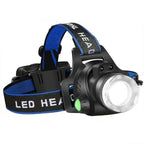 Headlamp Rechargeable Ultra-Bright LED Adjustable Zoom