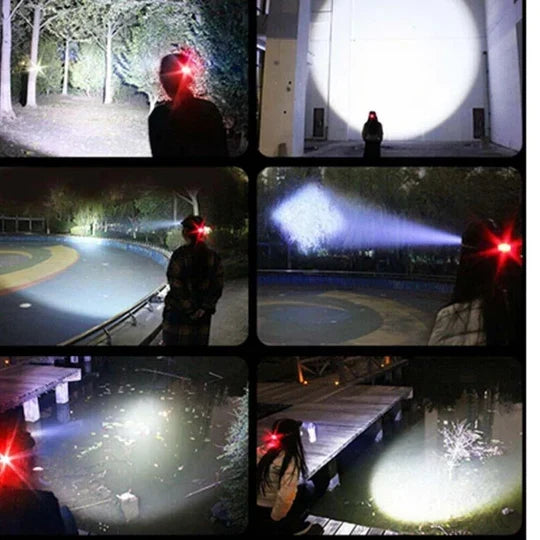Headlamp Rechargeable Ultra-Bright LED Adjustable Zoom