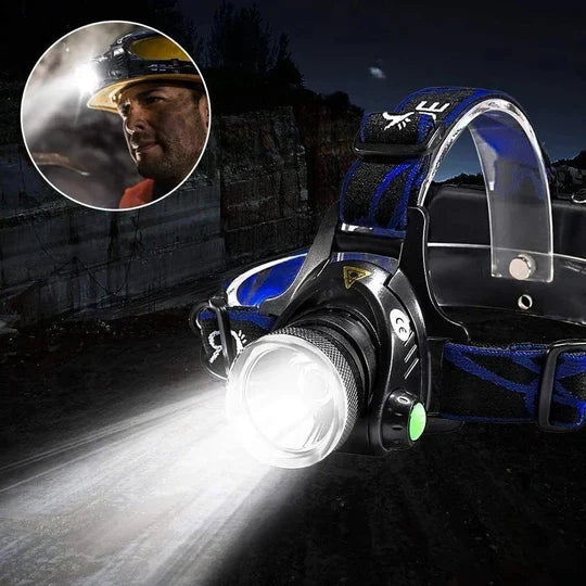 Headlamp Rechargeable Ultra-Bright LED Adjustable Zoom