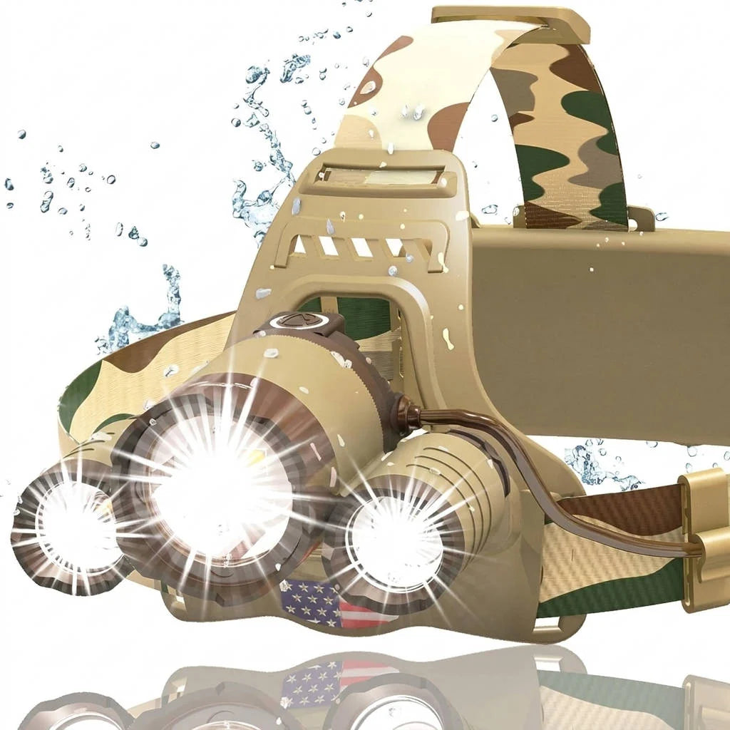Headlamp USB Rechargeable 1080 Lumens & Red Light