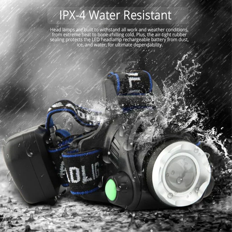 Headlamp USB Rechargeable 2000 Lumens Waterproof