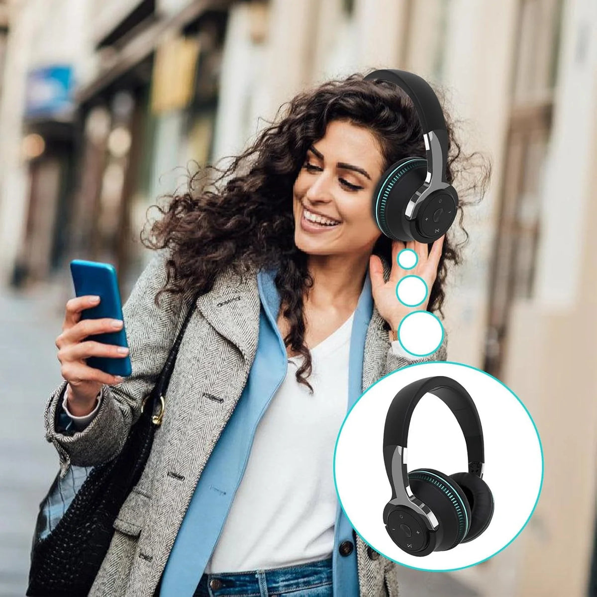 Headset Foldable Wireless Stereo RGB Lights 24-Hour Battery