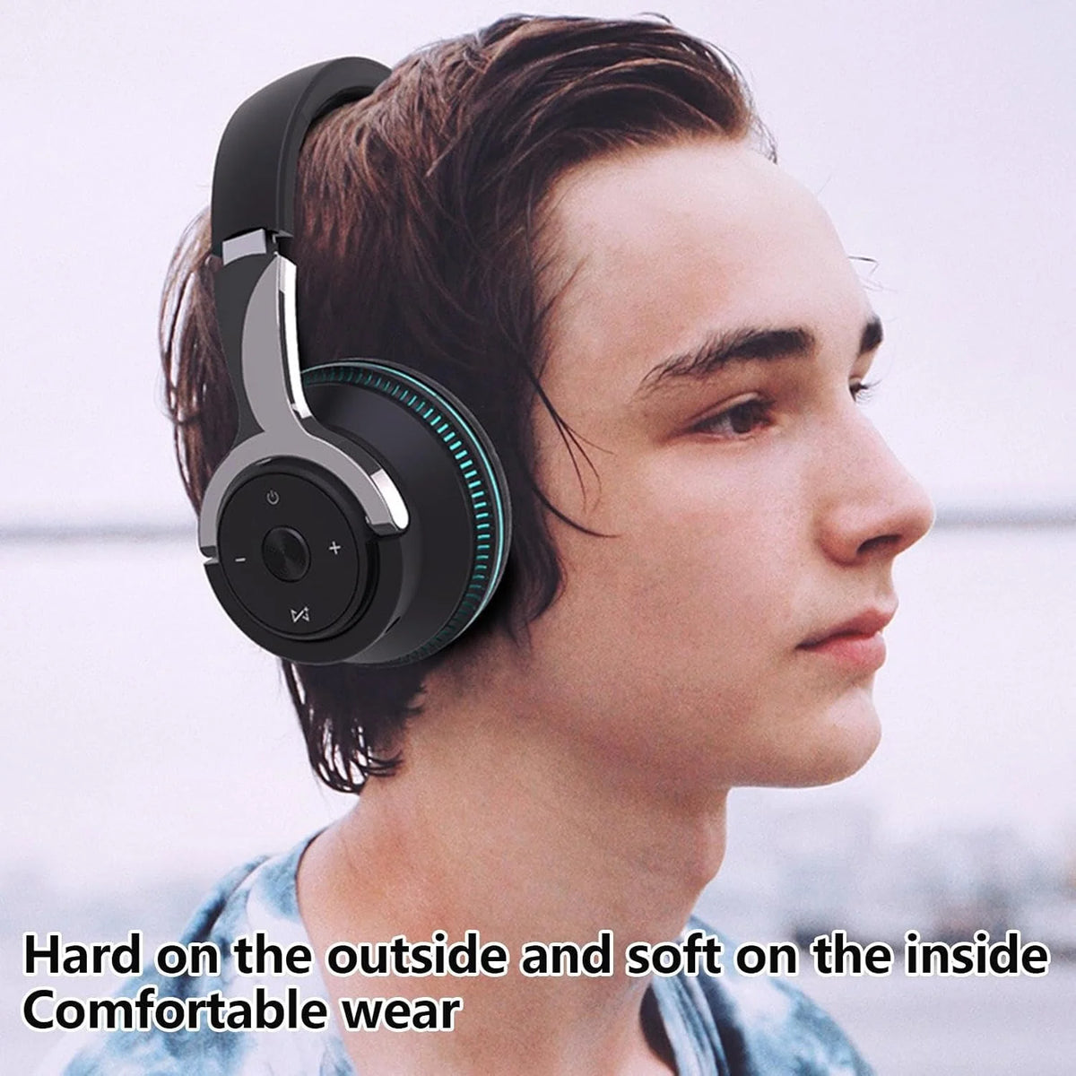 Headset Foldable Wireless Stereo RGB Lights 24-Hour Battery