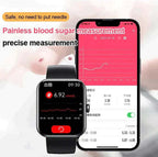 Health Smartwatch Non-Invasive Glucose & Heart Rate 7-Day Battery