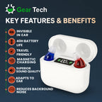 Hearing Aids In-Ear Rechargeable Up To 3 Days