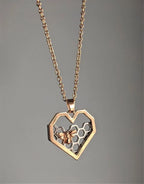 Heart Necklace Honeycomb Pendant Gold & Silver