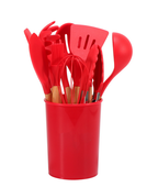 Heat-Resistant Silicone & Bamboo Cooking Utensil Set (12-Piece)