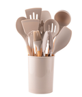Heat-Resistant Silicone & Bamboo Cooking Utensil Set (12-Piece)