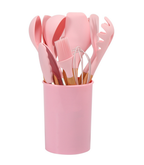 Heat-Resistant Silicone & Bamboo Cooking Utensil Set (12-Piece)