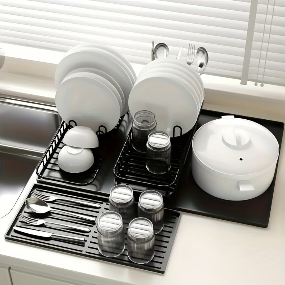 Heat-Resistant Silicone Coffee Bar Mat With Drainage