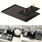 Heat-Resistant Silicone Coffee Bar Mat With Drainage