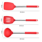 Heat-Resistant Silicone & Stainless Steel Utensil Set (3-Piece)