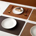Heat-Resistant Vintage PU Leather Dining Placemat