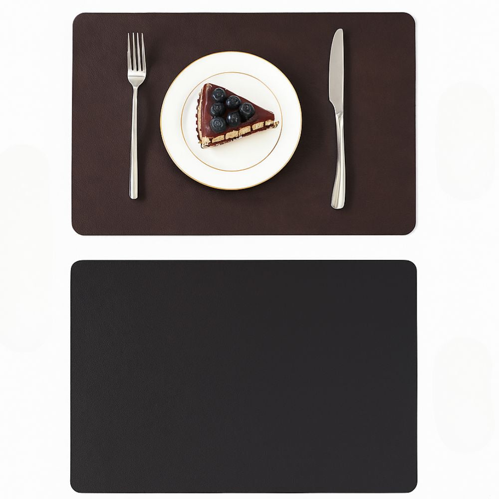 Heat-Resistant Vintage PU Leather Dining Placemat