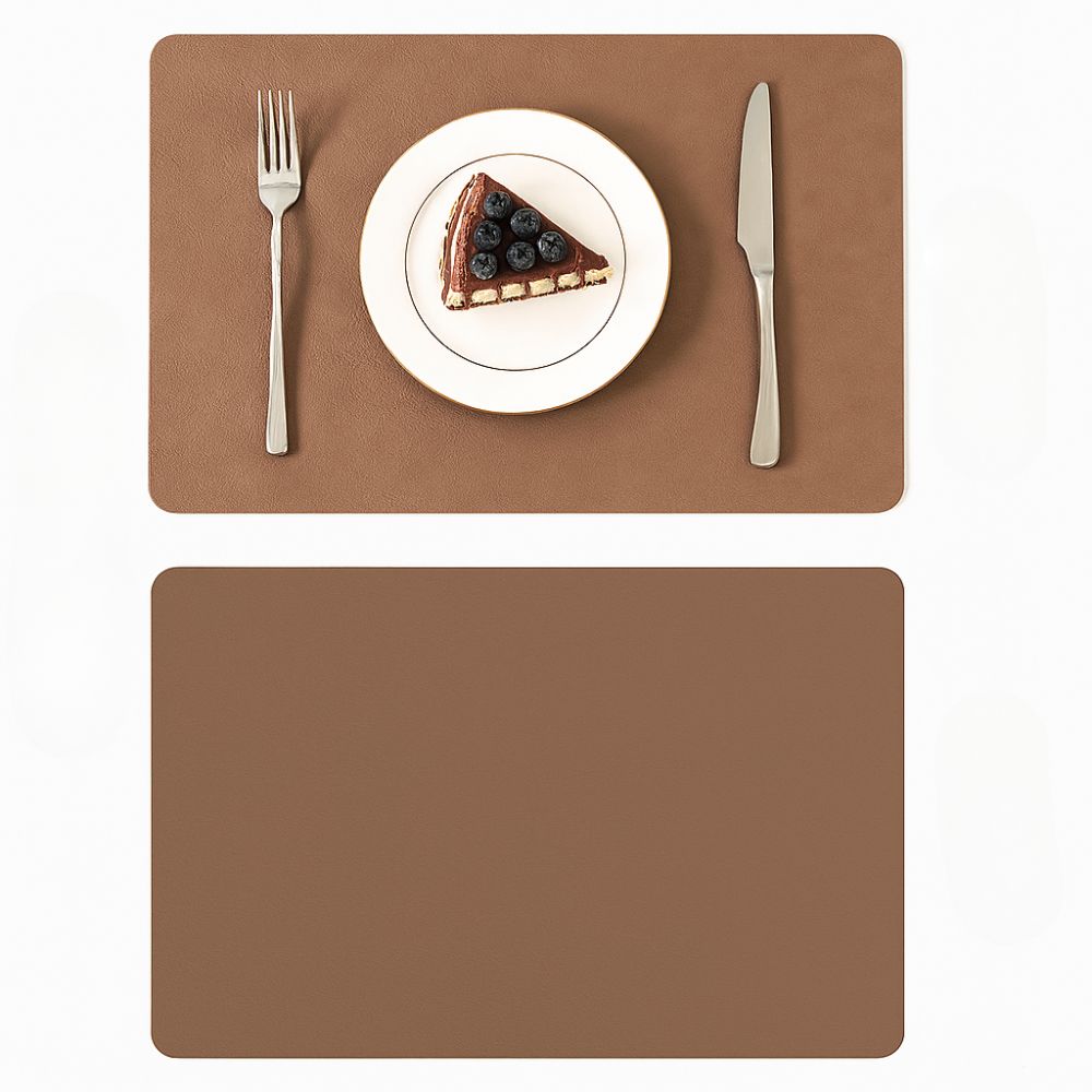 Heat-Resistant Vintage PU Leather Dining Placemat