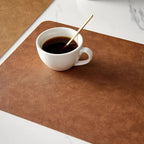 Heat-Resistant Vintage PU Leather Dining Placemat
