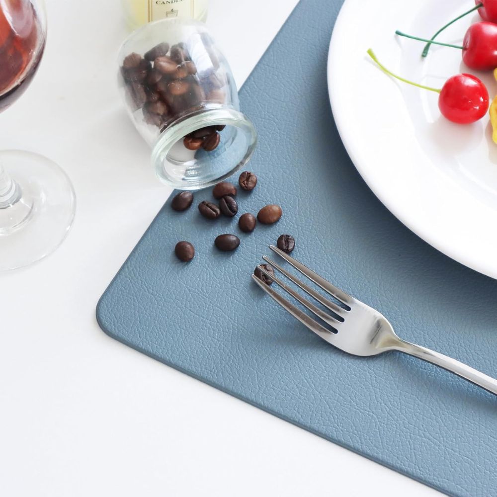 Heat-Resistant Vintage PU Leather Dining Placemat