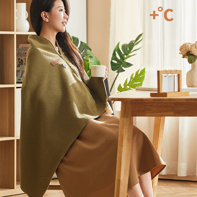 Heated Blanket Knitted Waffle Fleece USB Powered 3 Heat Settings
