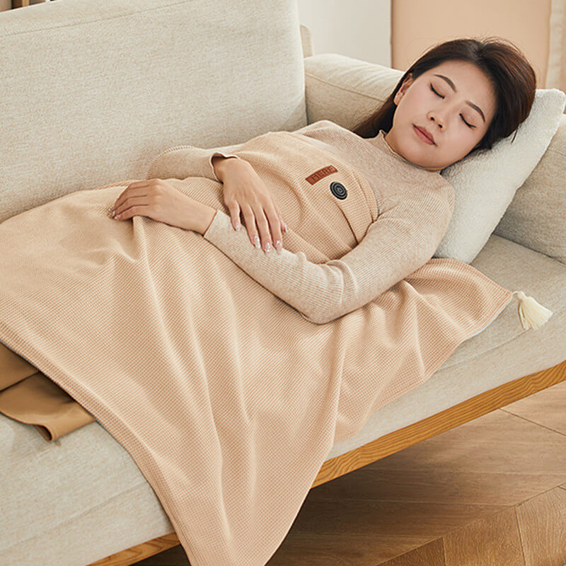 Heated Blanket Knitted Waffle Fleece USB Powered 3 Heat Settings