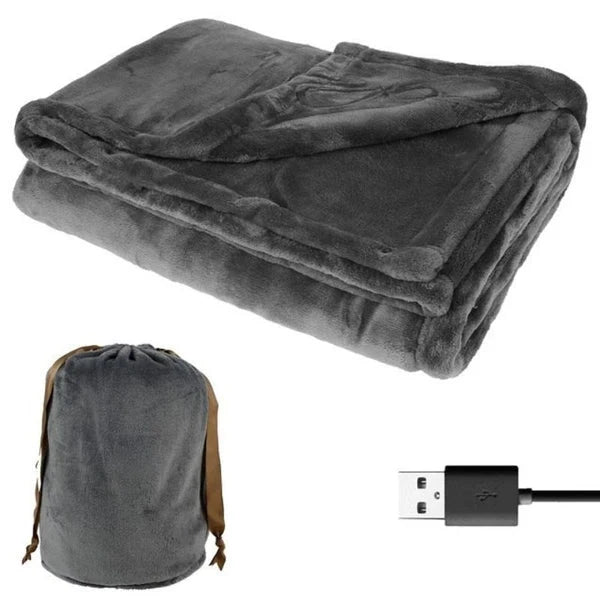Heated Blanket Soft Flannel USB-Powered For Two