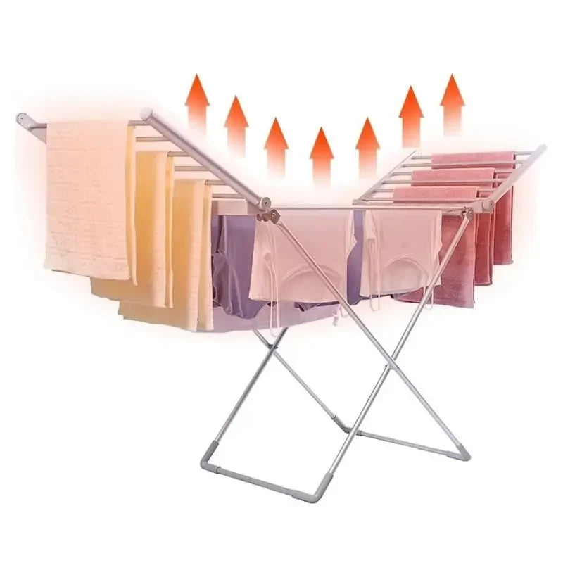 Heated Drying Rack Foldable Aluminum Adjustable Wings