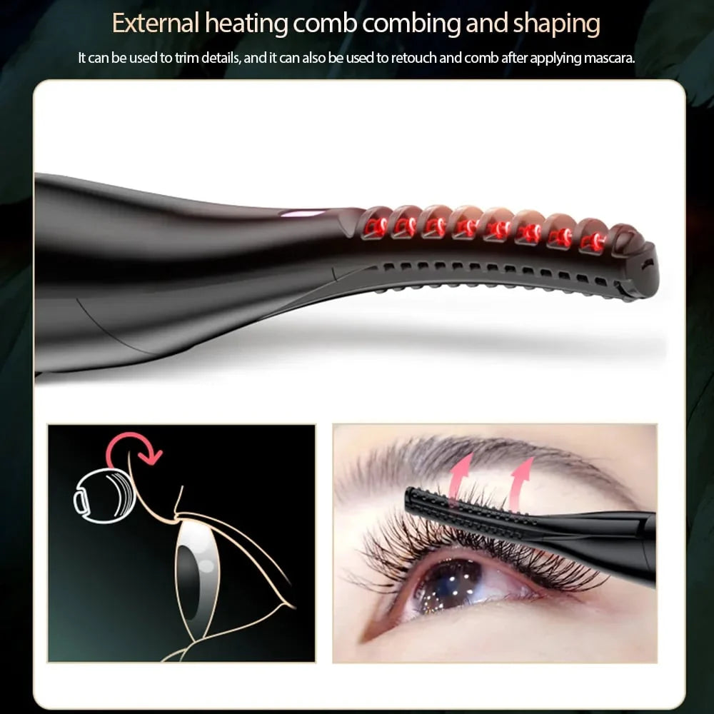 Heated Eyelash Curler USB Rechargeable Curved Comb Head