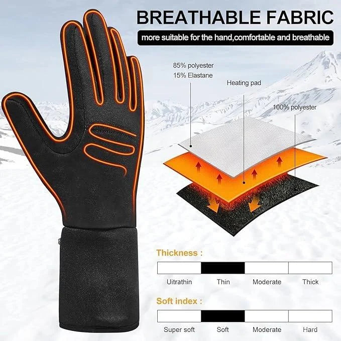 Heated Glove Liners Far-Infrared Touchscreen & Water-Resistant