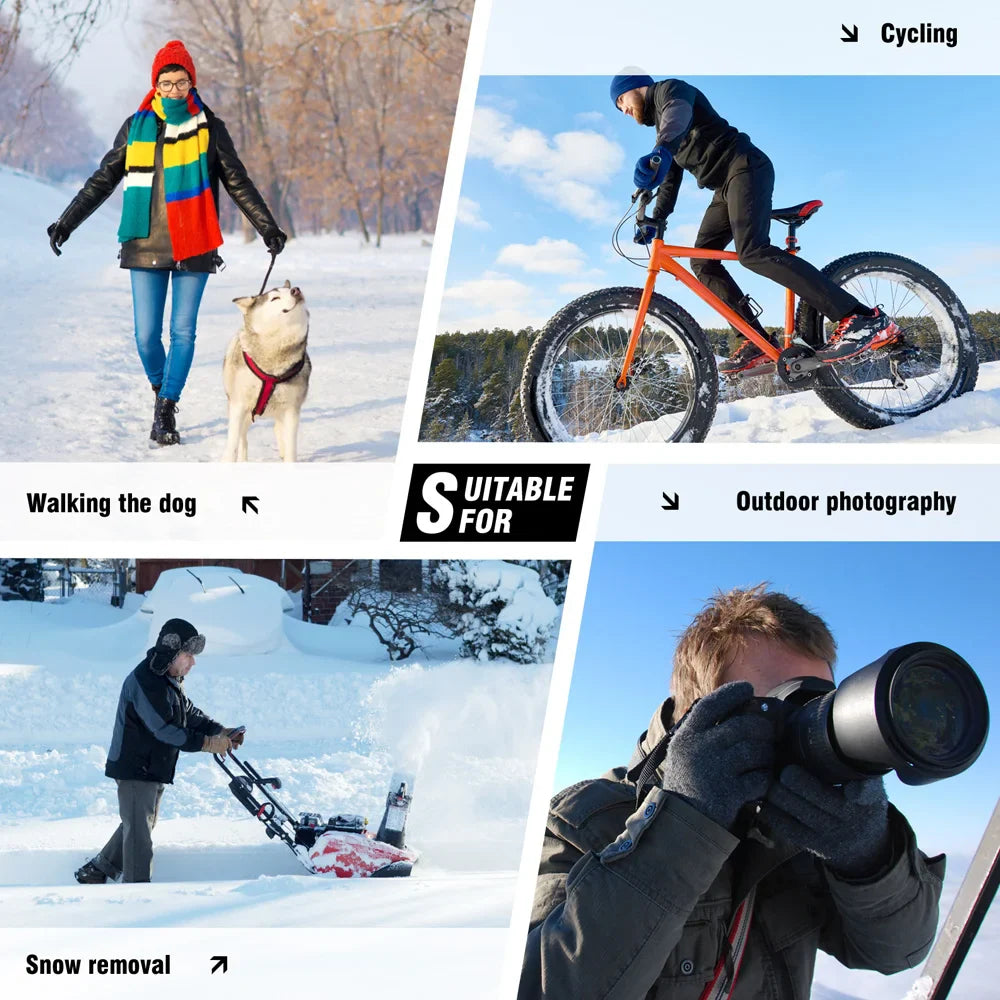 Heated Gloves Battery-Heated Waterproof & Windproof Touchscreen Compatible