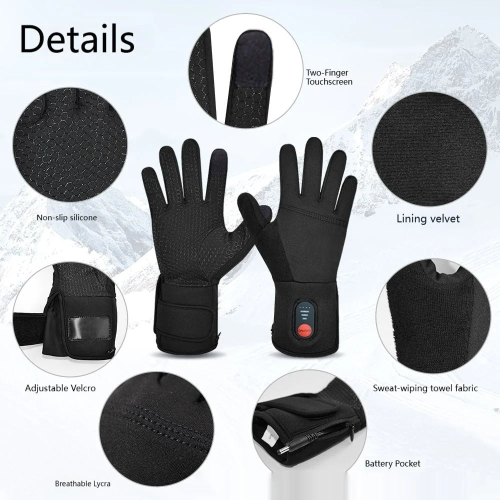 Heated Gloves Rechargeable Dual-Zone Touchscreen