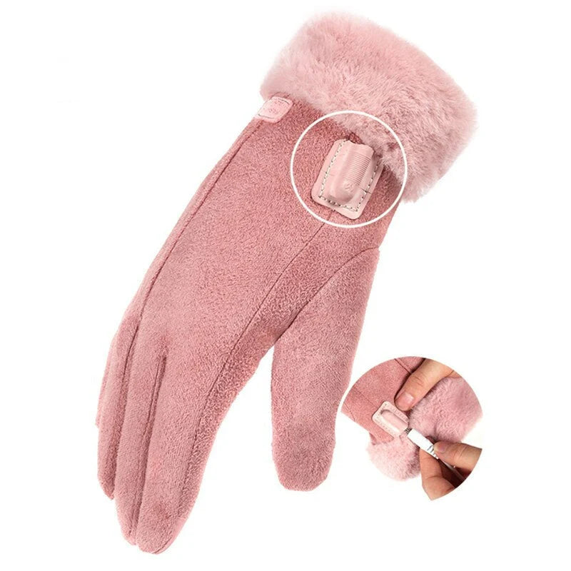 Heated Gloves Rechargeable Wool-Lined Touchscreen