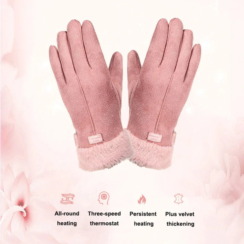 Heated Gloves Rechargeable Wool-Lined Touchscreen