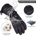 Heated Gloves Water-Resistant 3 Heat Levels 8-Hour Warmth