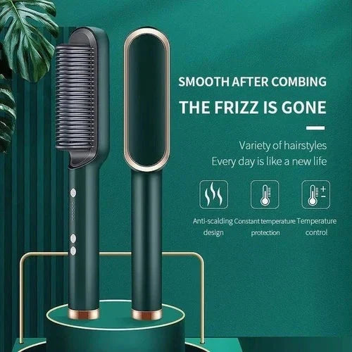 Heated Hair Comb Ion-Infused Frizz Control & Adjustable Heat