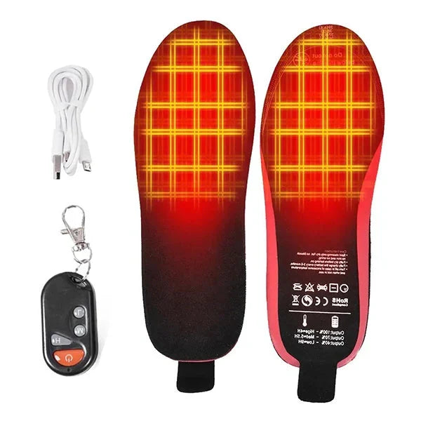 Heated Insoles Adjustable Heat Rechargeable Battery & Wireless Remote