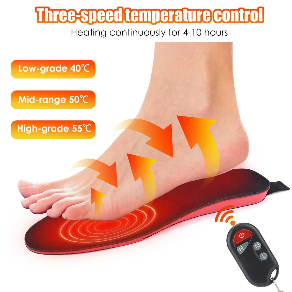 Heated Insoles Rechargeable & Adjustable Heat 10-Hour Warmth