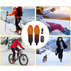 Heated Insoles USB Rechargeable 3 Heat Modes Water-Resistant